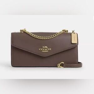 Coach Brown Crossbody Bag with Gold Accents